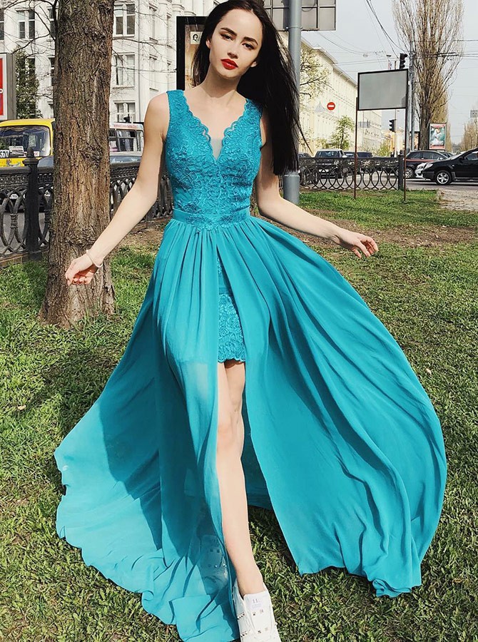 Turquoise high 2024 low dress