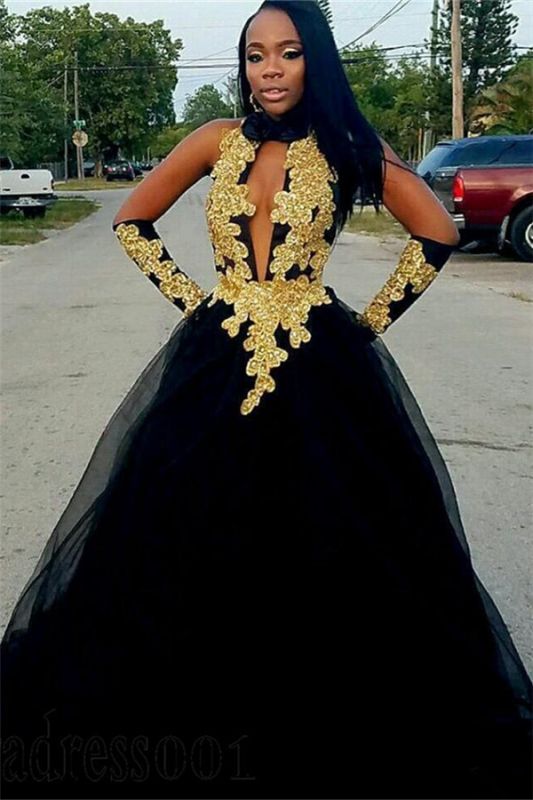 Black and gold ball best sale gown dress