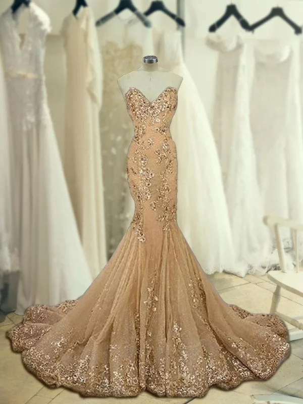 Rose gold trumpet clearance dress