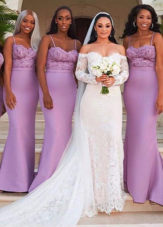 lavender mermaid bridesmaid dresses