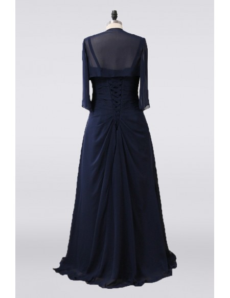 navy mother of the bride dress with jacket