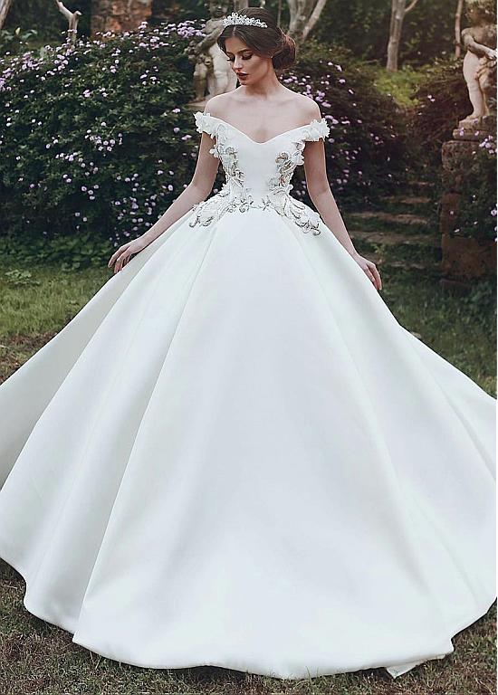 Satin Ball Gown Wedding Dress Off 63 Medpharmres Com