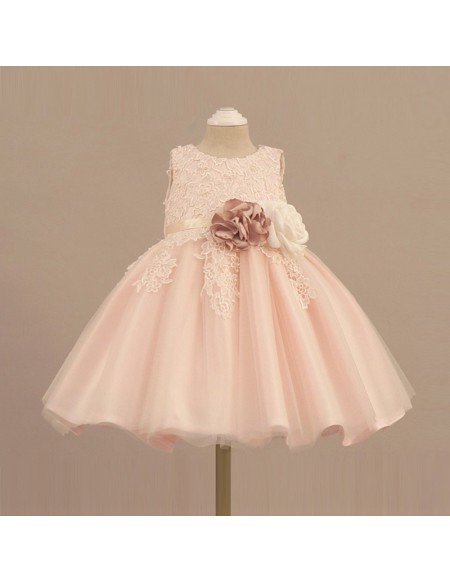 baby pink flower girl dress