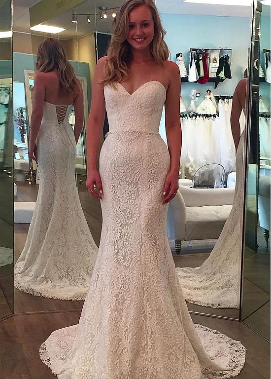 sweetheart neck mermaid wedding dress