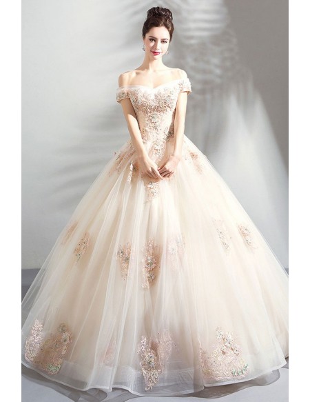 nude ball gown