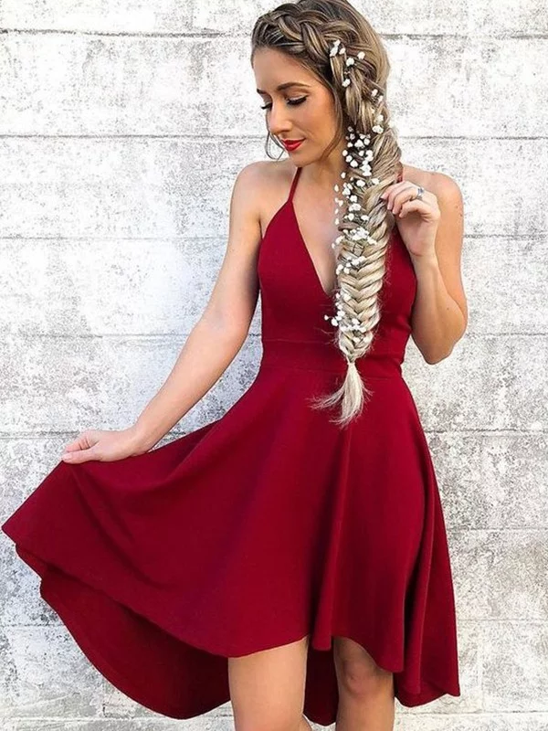 red knee high dress