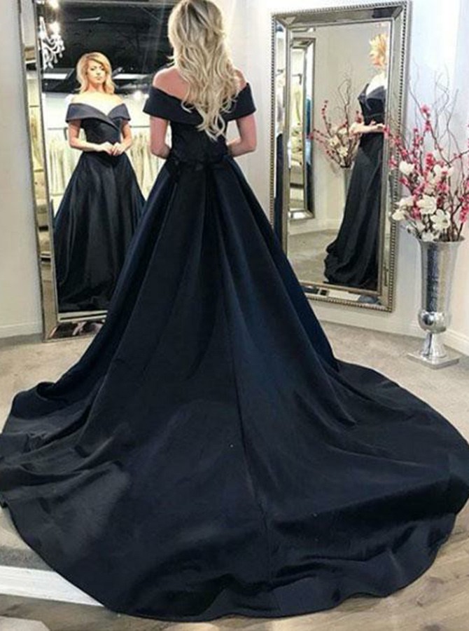 black satin prom dresses